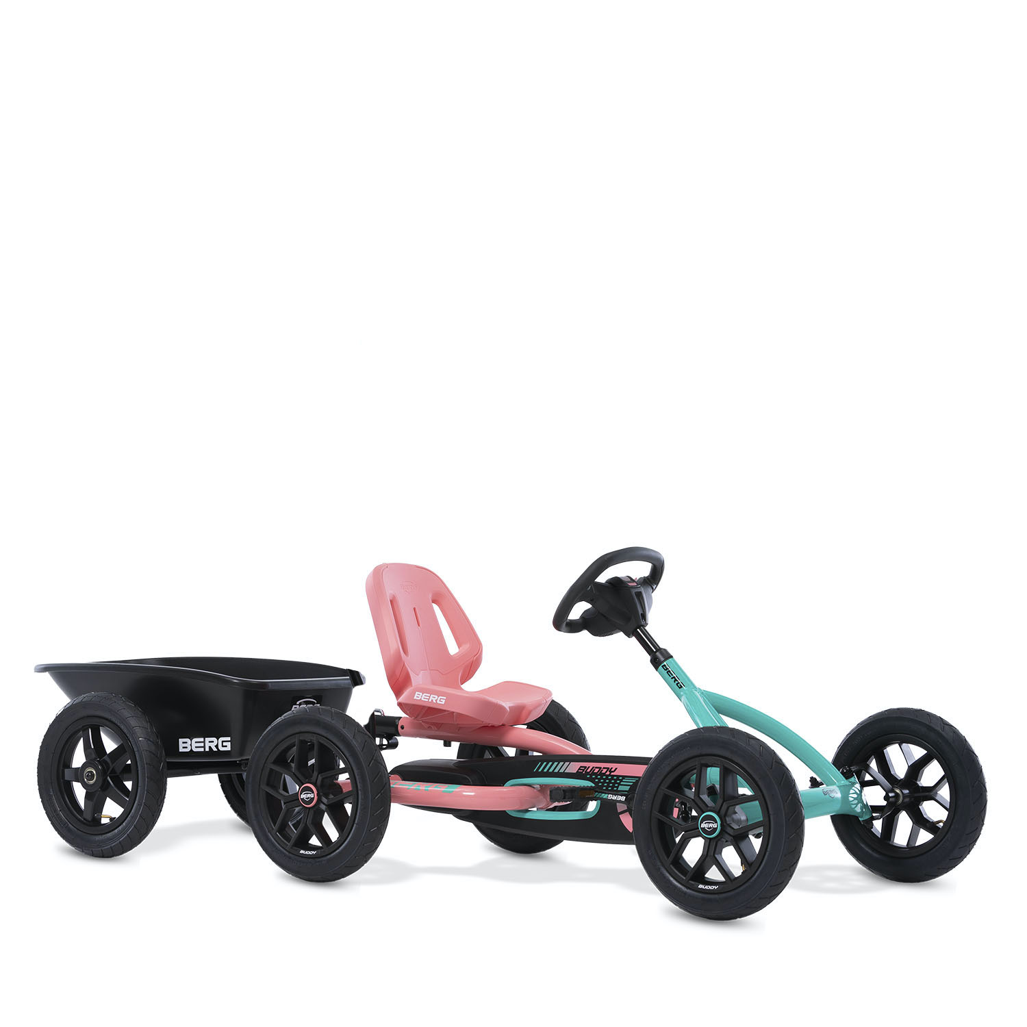 BERG Gokart Buddy Lua türkis/pink 2.0 (Facelift) inkl. Trailer L