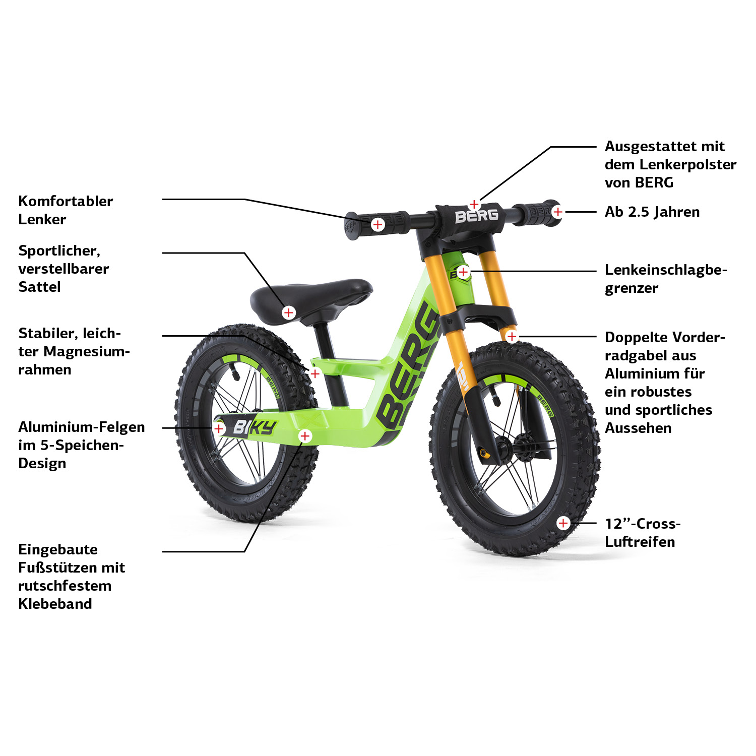 BERG Laufrad Biky Cross Green (Auslaufmodell)