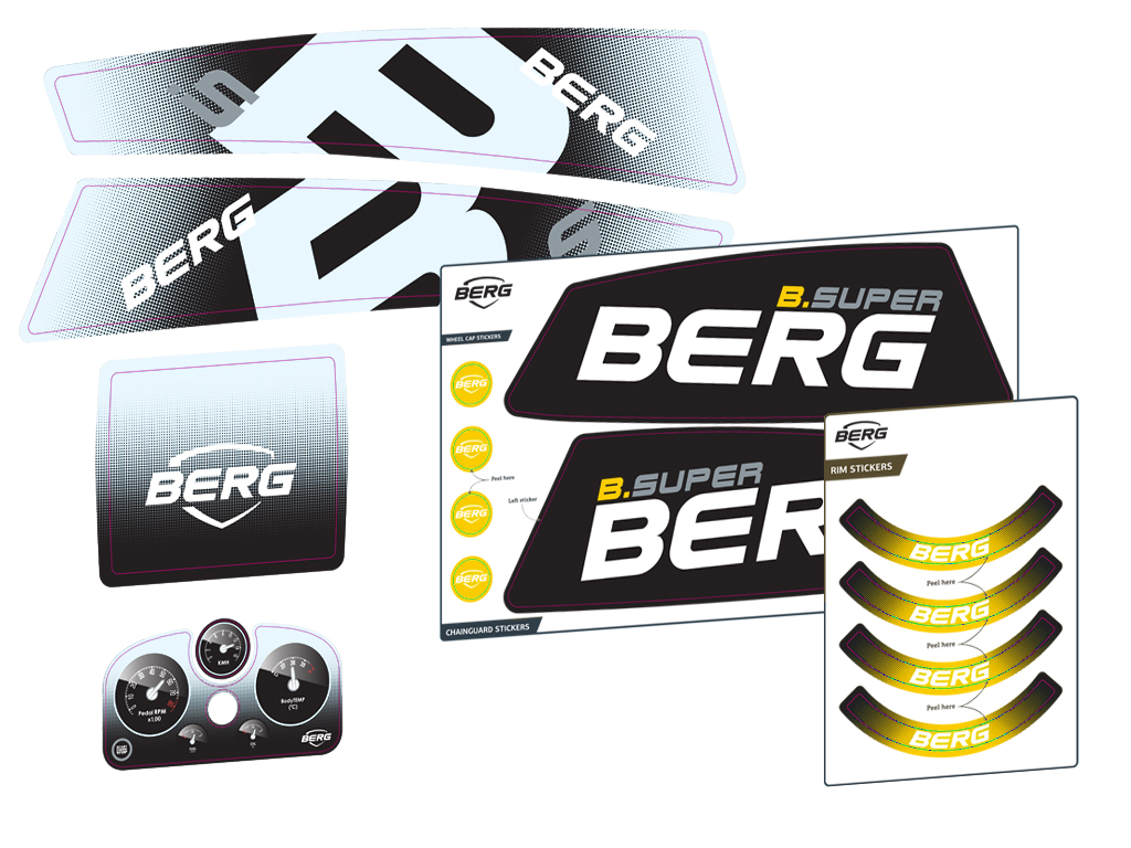 BERG Ersatzteil Sticker-Set XL Rahmen - Aufkleber B.Super Yellow