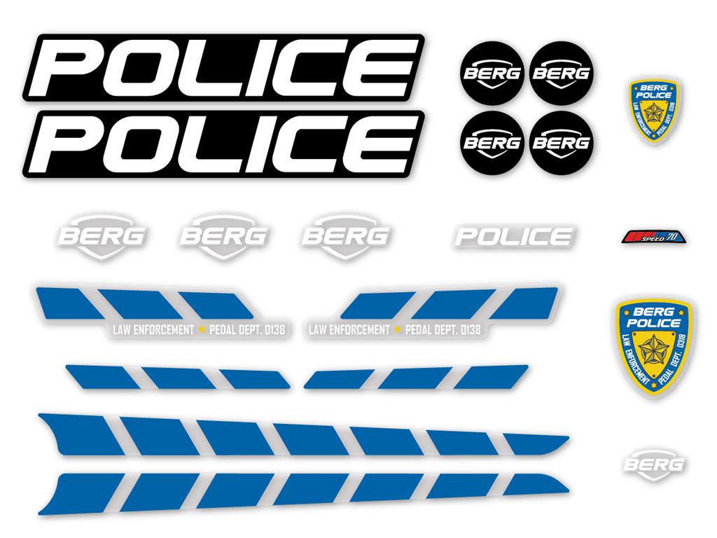 BERG Ersatzteil Sticker-Set Aufkleber Buzzy Police