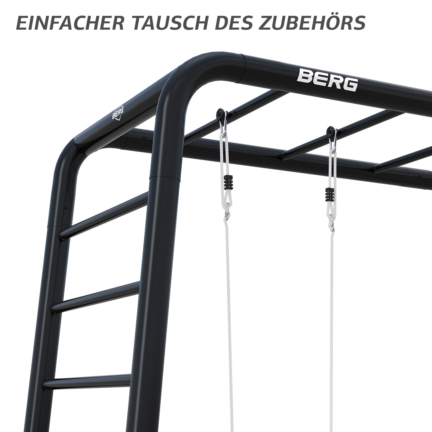 BERG PlayBase 3-in-1 Klettergerüst Medium mit Reckstange und Leiter inkl. Kletternetz M und Boxsack BERG PlayBase 3-in-1 Klettergerüst Medium mit Reckstange und Leiter inkl. Kletternetz M und Boxsack