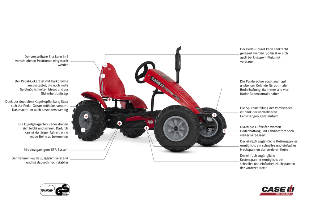 BERG Gokart Traxx CASE IH XXL BFR