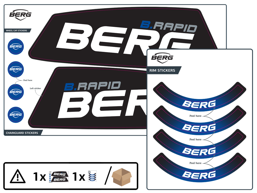 BERG Ersatzteil Sticker-Set XL Rahmen Aufkleber B.Rapid Blue