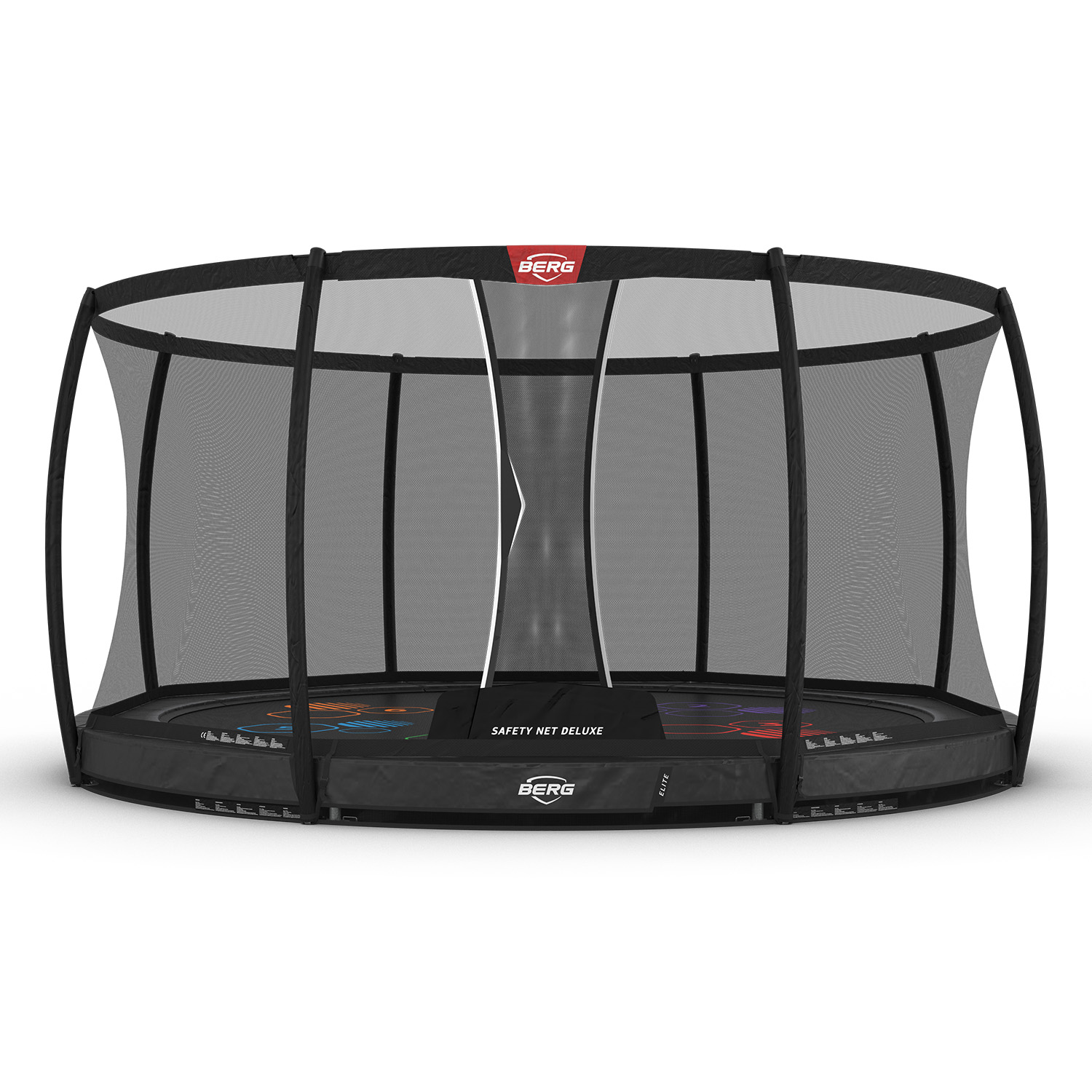 BERG Trampolin InGround ROUND Elite Grey Levels Ø430 cm + Sicherheitsnetz Deluxe (Neu)