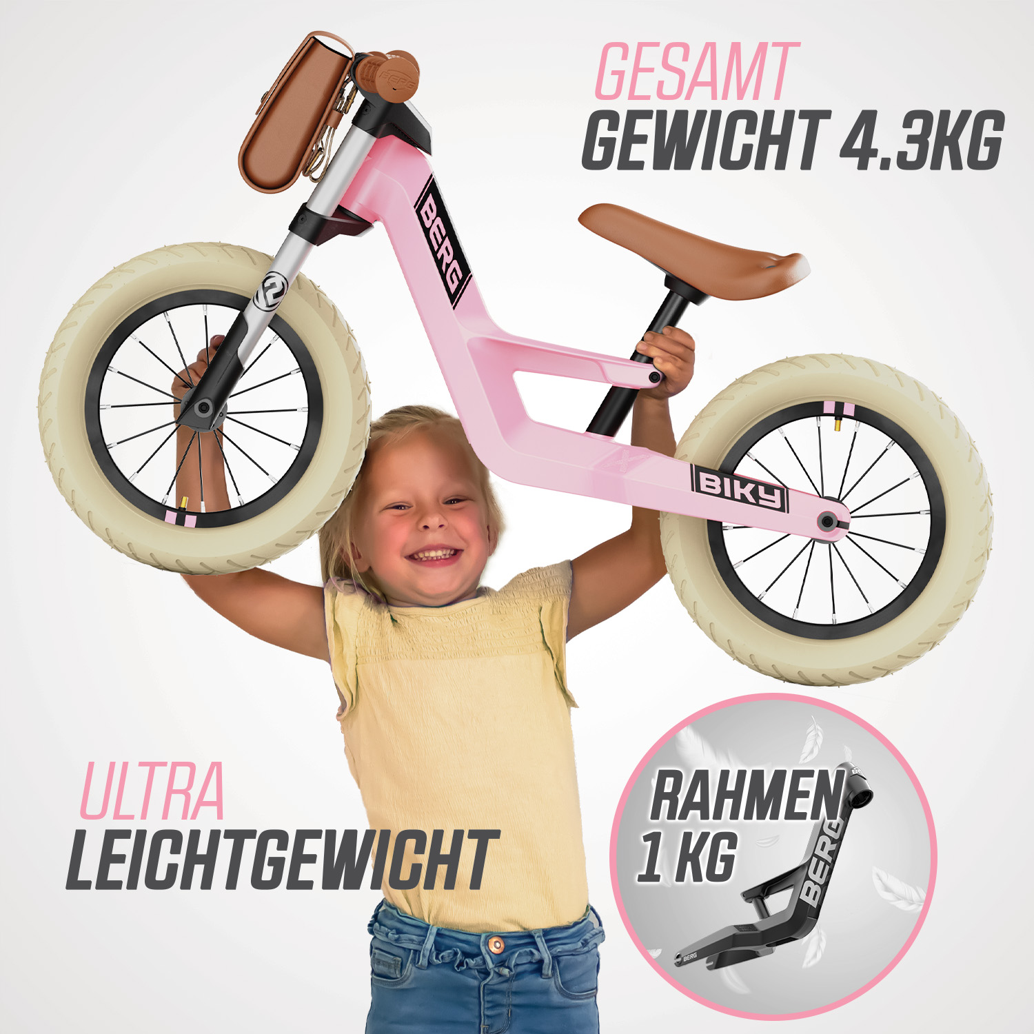 BERG Laufrad Biky Retro Pink