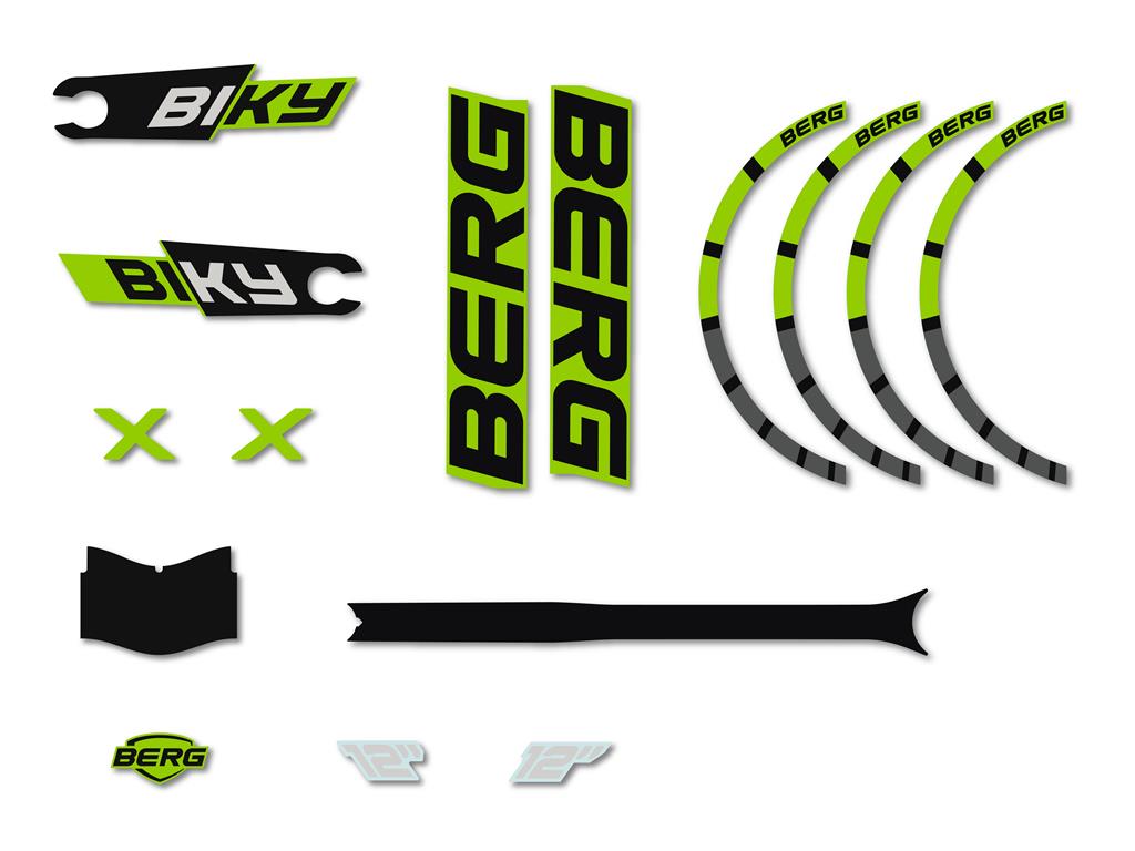 BERG Ersatzteil Biky Sticker-Set Cross grün