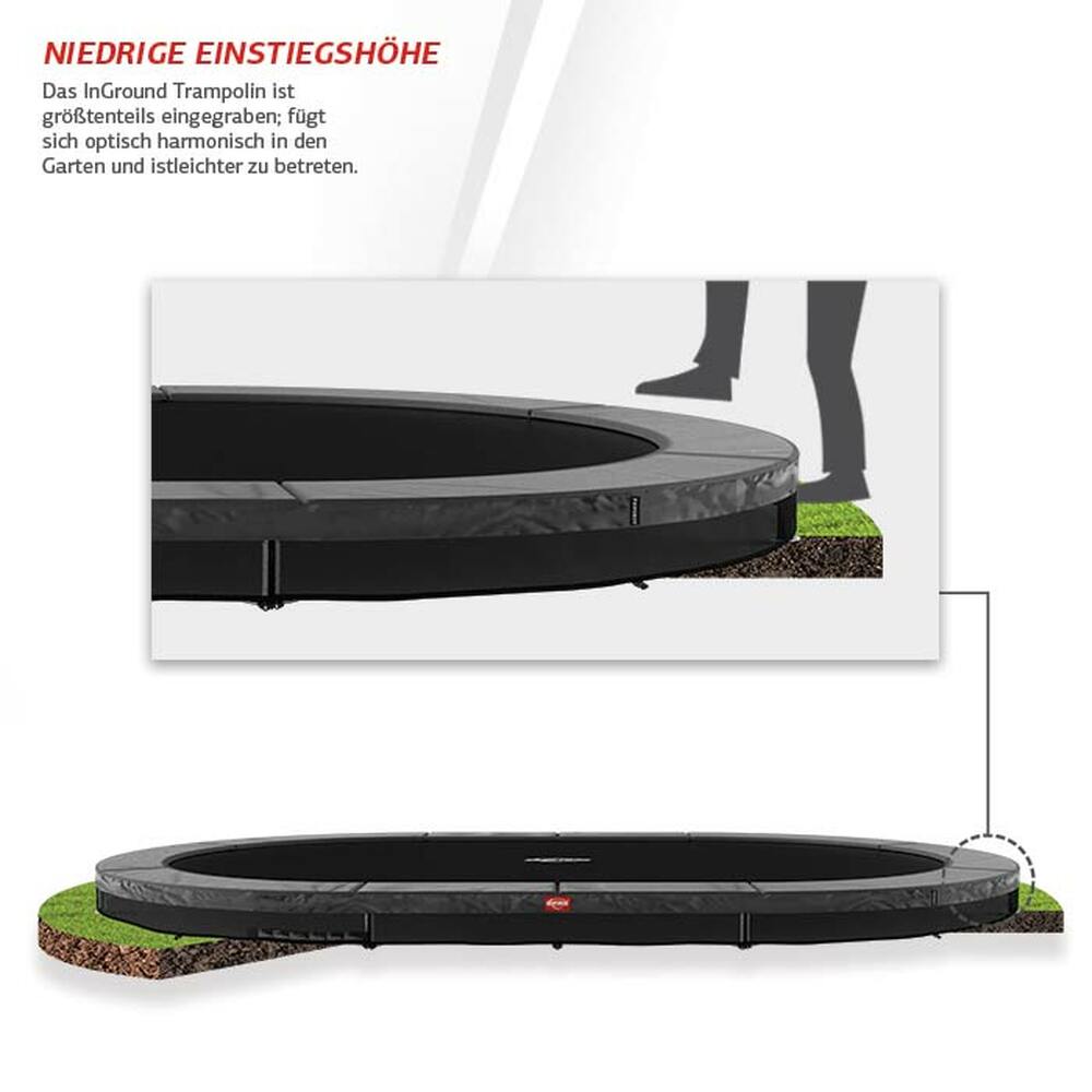 BERG Trampolin InGround GRAND Favorit Black oval 520 x 345 cm + Sicherheitsnetz Comfort