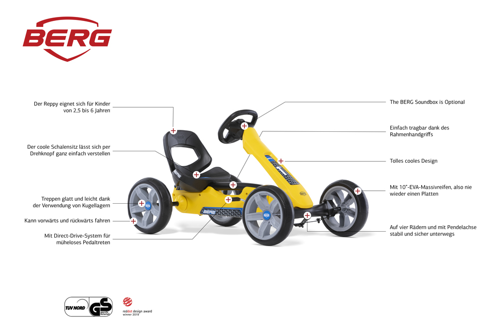 BERG Gokart Reppy Rider inkl. BERG Trailer M