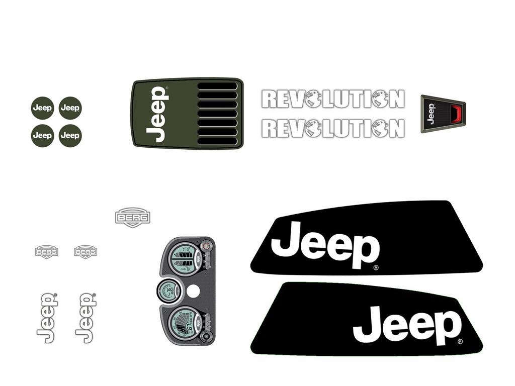 BERG Ersatzteil Sticker-Set XL Rahmen - Aufkleber Jeep Revolution