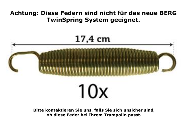 BERG Ersatzteil Goldspring+ 17,4 cm Trampolinfeder 10x