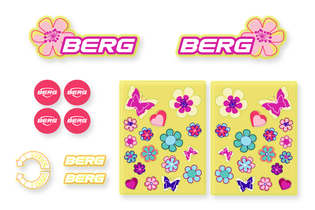 BERG Ersatzteil Sticker-Set Aufkleber Buzzy Bloom 2-in-1