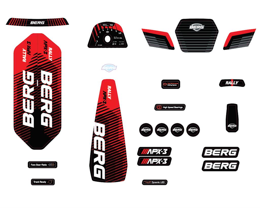 BERG Ersatzteil Rally APX Red Aufkleber Sticker-Set
