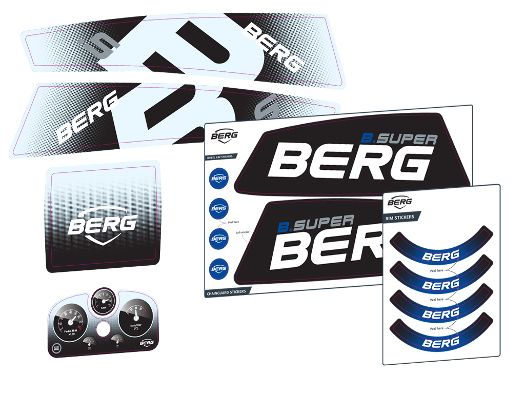 BERG Ersatzteil Sticker-Set XL Rahmen - Aufkleber B.Super Blue
