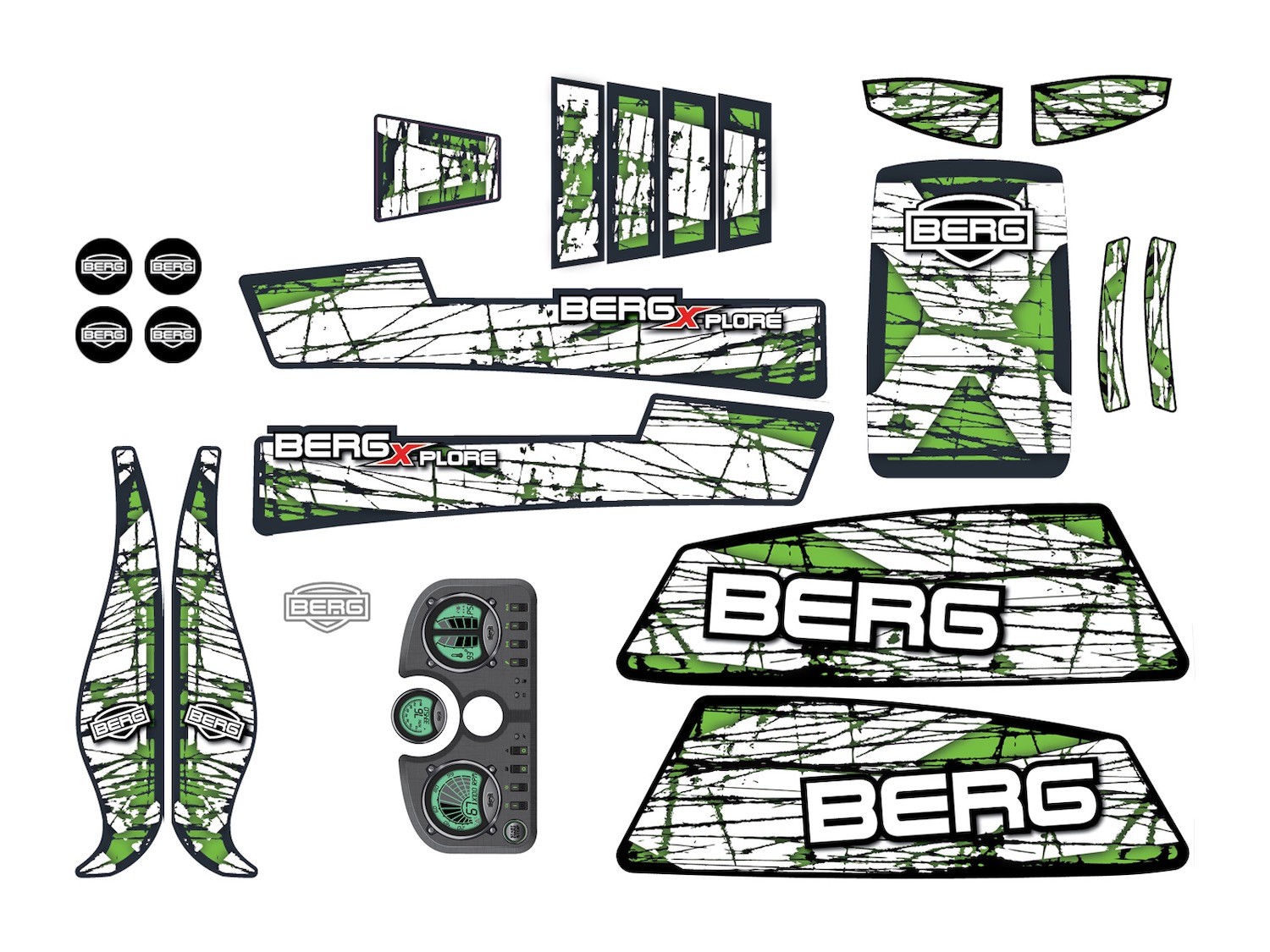 BERG Ersatzteil Sticker-Set XL Rahmen - Aufkleber X-Plore