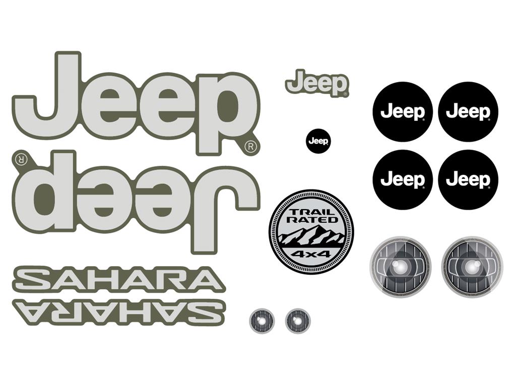 BERG Ersatzteil Sticker-Set Aufkleber Buzzy Jeep® Sahara