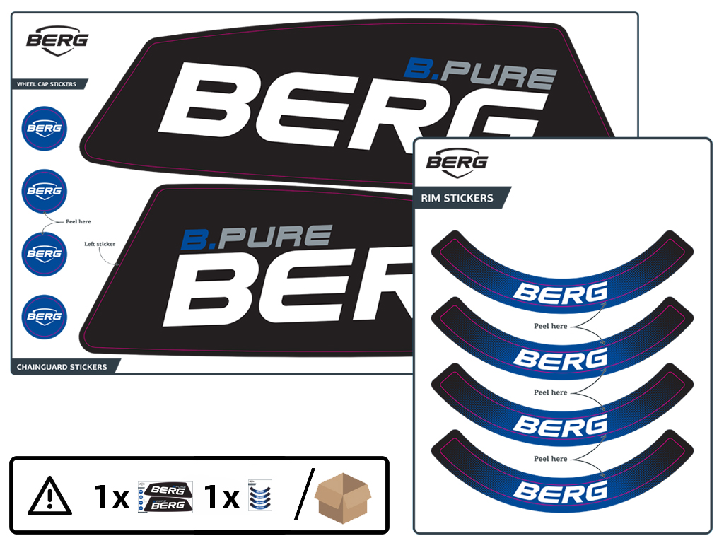BERG Ersatzteil Sticker-Set XL Rahmen Aufkleber B.Pure Blue