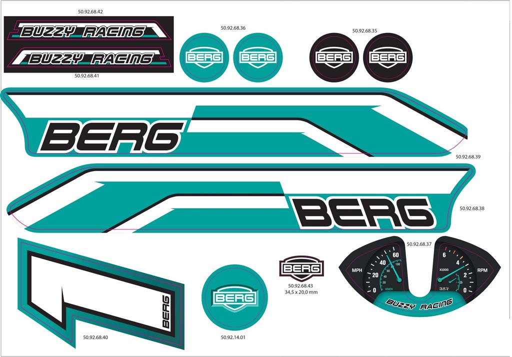BERG Ersatzteil Sticker-Set Aufkleber Buzzy Racing