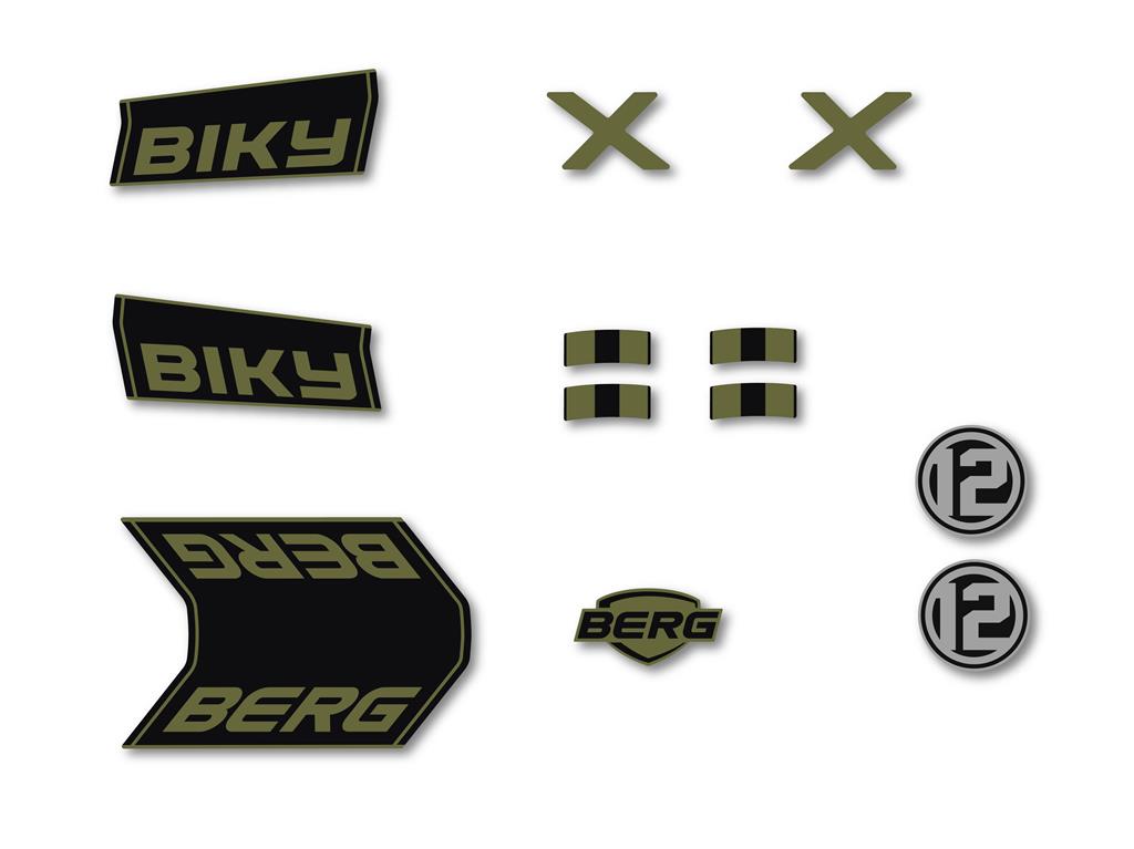 BERG Ersatzteil Biky Sticker-Set Retro grün