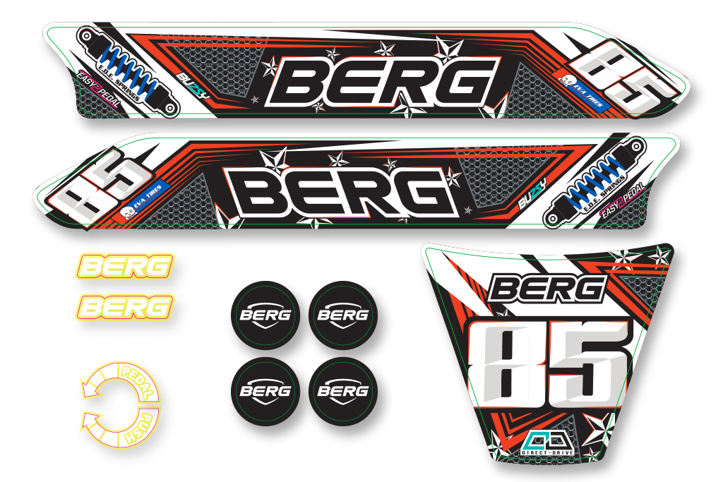 BERG Ersatzteil Sticker-Set Aufkleber Buzzy Nitro 2-in-1