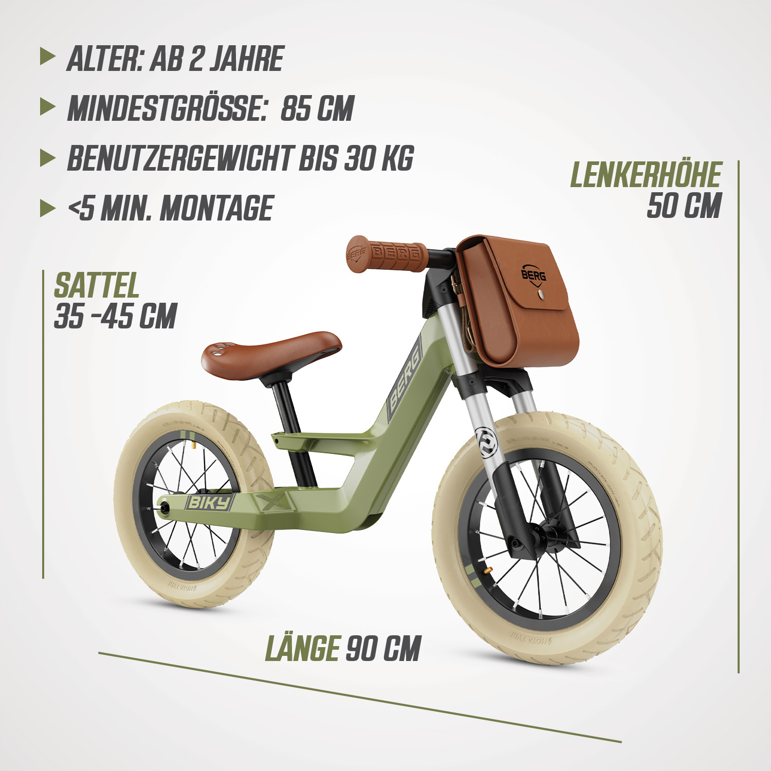 BERG Laufrad Biky Retro Green