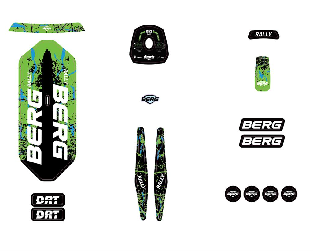 BERG Ersatzteil Rally DRT Green Aufkleber Sticker-Set