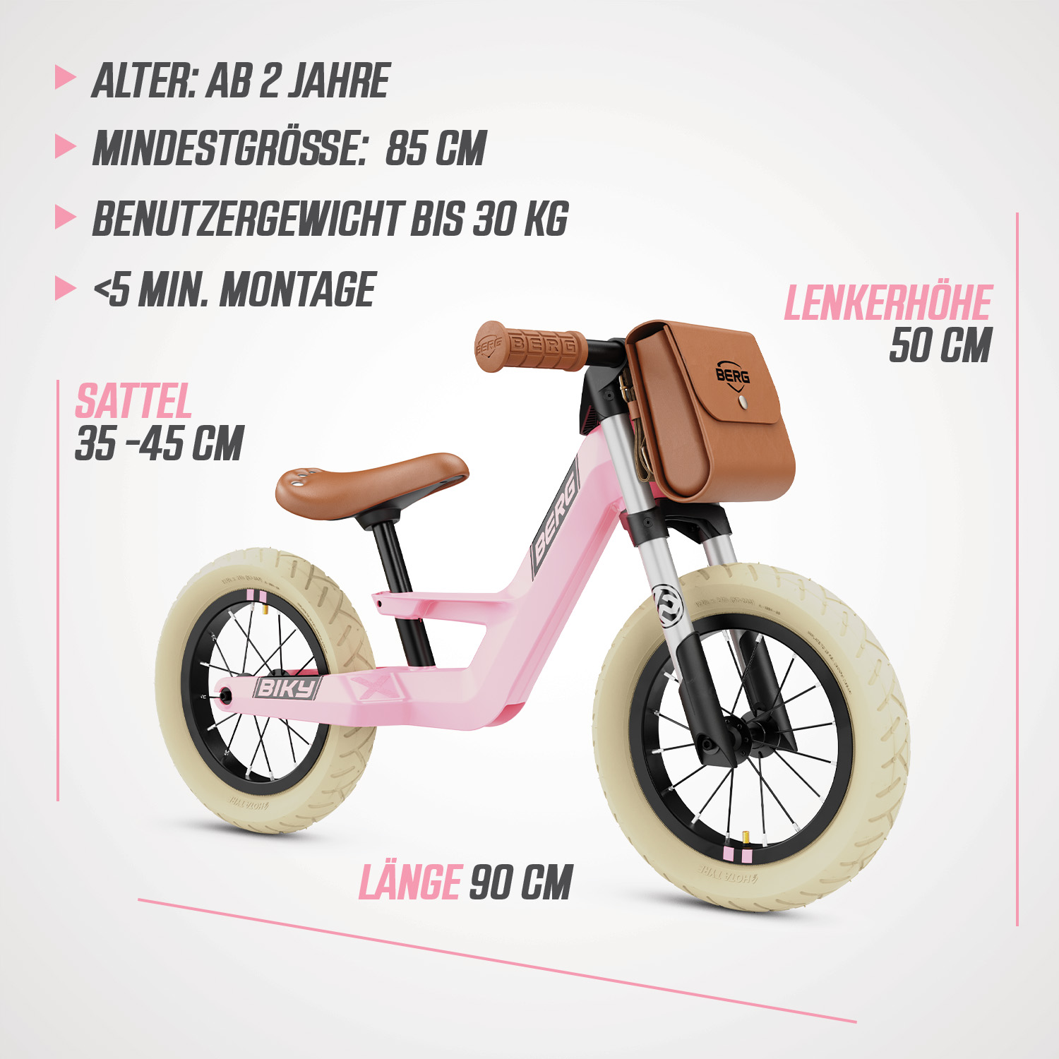 BERG Laufrad Biky Retro Pink